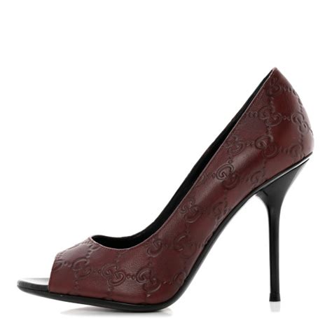 gucci miro soft peep toe heels|GUCCI Guccissima Soft GG Peep Toe Heels 37.5 Chocolate .